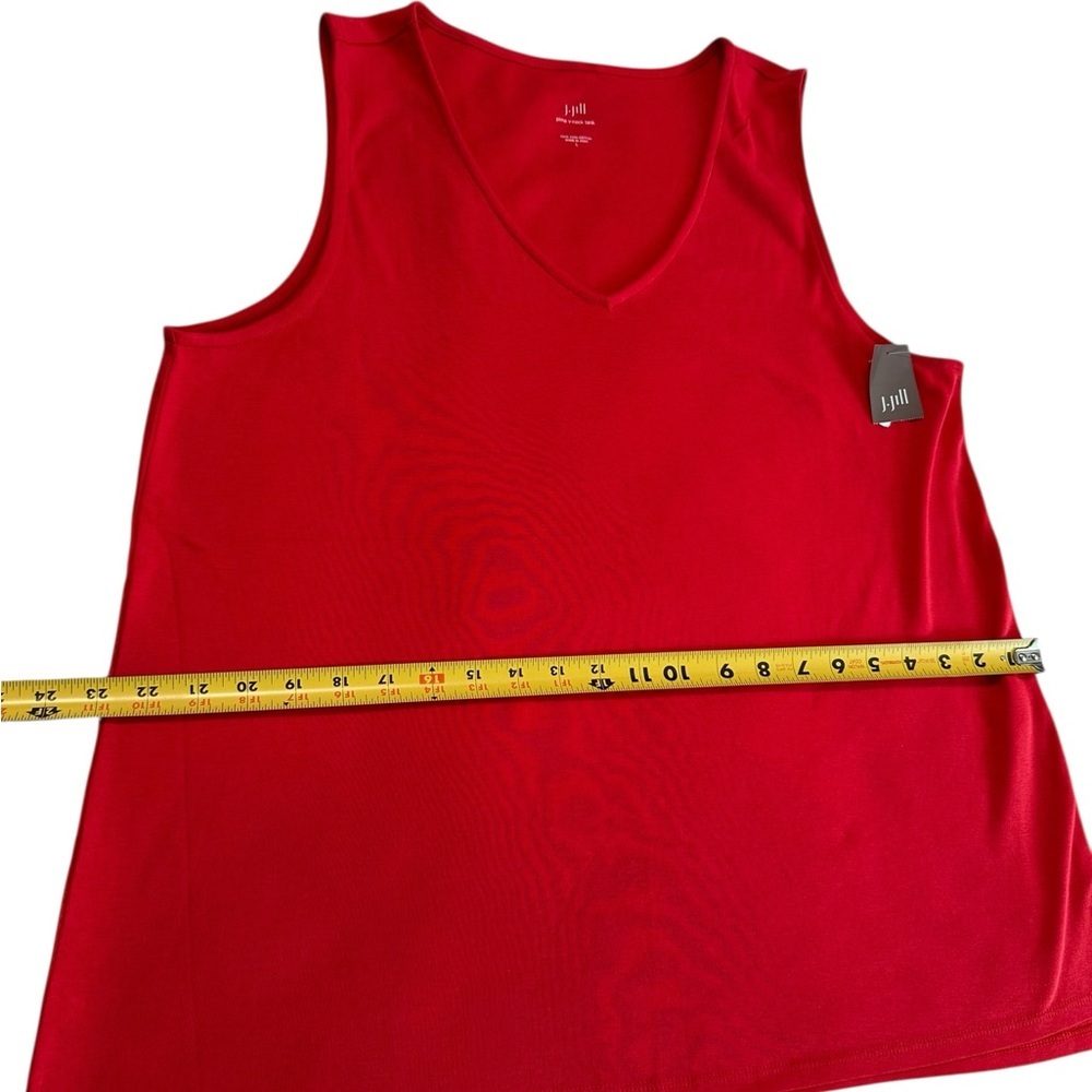 J. Jill Pima V-neck Geranium Tank Top Size L NWT - Picture 10 of 17